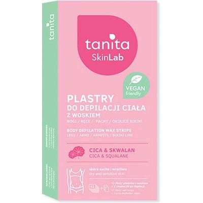 Tanita Pásky voskové na tělo SkinLab na suchou a citlivou pokožku 12ks