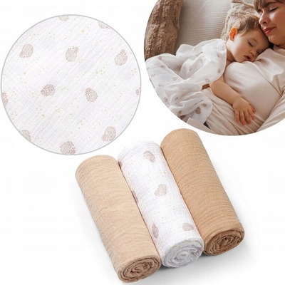 Babyono mušelínové řasené sada 3 ks 828/02 béžové