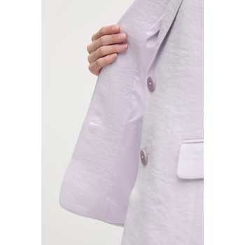 Twinset Сако с лен Twinset в лилаво с едно копче с изчистен дизайн 251TT2280 (251TT2280)