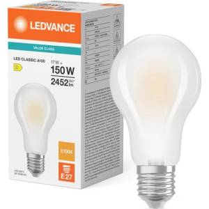 OSRAM LED крушка Ledvance LED Classic Filament V 827 Frosted, E27, A150, 17W, 2452lm, 2700K (AC32405)