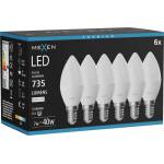 Mexen Nova 6x LED крушка E14, C37, 7W, неутрална - 4000K, 735 lm - L102-E14-0740-01x06 (L102-E14-0740-01x06)