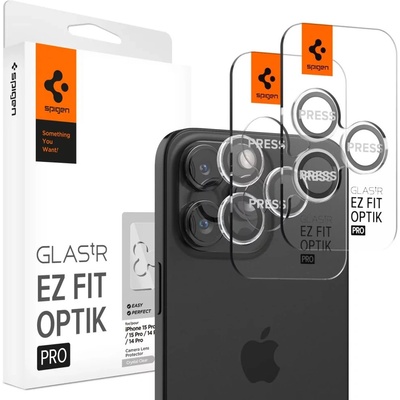 Spigen Glass tR EZ Fit Optik Pro 2 Pack Crystal Clear iPhone 15 Pro/15 Pro Max AGL06914