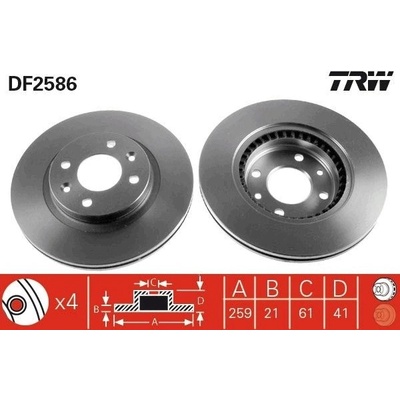Brzdový kotúč TRW DF2586