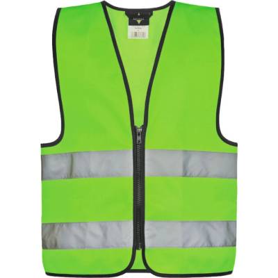 Korntex Aalborg detská bezpečnostná vesta so zipsom KX201 Neon Green