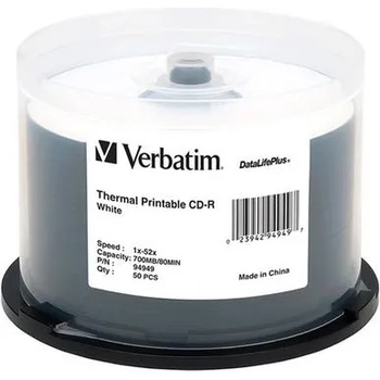 Image 1 of Verbatim CD-R, 700 MB, 52x, с бяло покритие за мастиленоструен печат, 50 броя в шпиндел (043438)