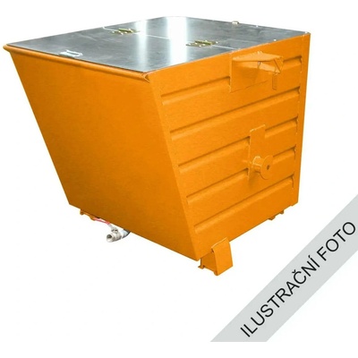 Happy End Výklopný kontejner TRV s výpustí a víkem oranžová nosnost 2000 kg PLN 8844/OR