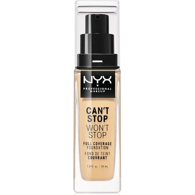 NYX Professional Makeup Can't Stop Won't Stop Full Coverage Foundation vysoce krycí make-up 6.5 Nude 30 ml
