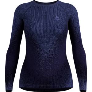 Odlo Дамско синтетично термобельо Odlo Women's BL Top Crew Neck L/S Perf. Warm Blackcomb Synthetic base layer - Skipper Blue - размер XS (114-3617-0211)