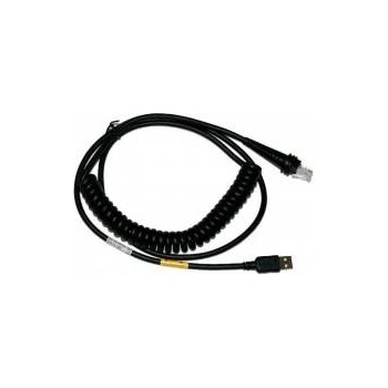 Honeywell USB-cable, Coiled, 3m, black STK cable, Black, Plastic, PVC, Voyager 1200/1250/1200G/1202g/1452g Granit 1911i/1981i/1910i/1980i