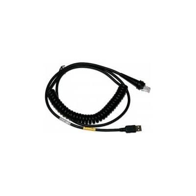 Honeywell USB-cable, Coiled, 3m, black STK cable, Black, Plastic, PVC, Voyager 1200/1250/1200G/1202g/1452g Granit 1911i/1981i/1910i/1980i
