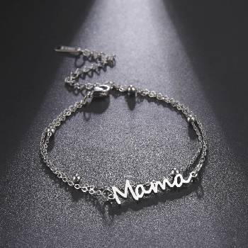 Image 1 of Гривна Мама с букви талисмани сребриста