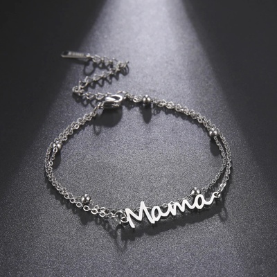 Гривна Мама с букви талисмани сребриста