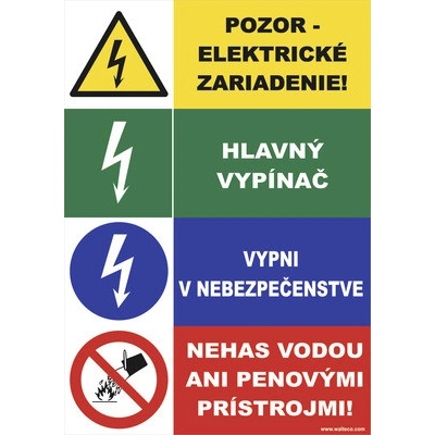 Štvorkombinácia Výstražné, informačné, požiarne, samolepka