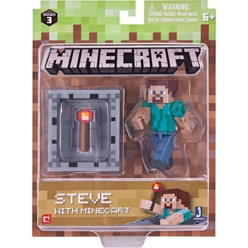 Minecraft Steve with Minecart 8 cm