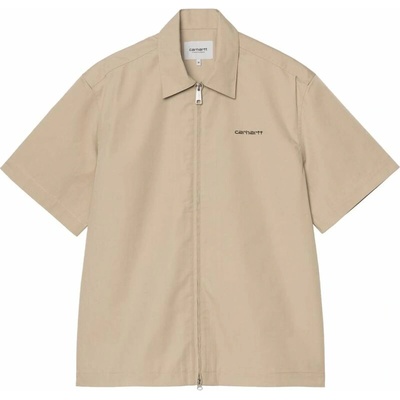 Carhartt košile krátký rukáv WIP Postal Zip béžová
