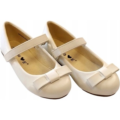 MissE kožené bílé boty na oslavu přijímání pro dívku baleríny