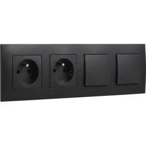 Legrand - Двойна битова розетка и двоен еднополюсен ключ № 1 NILOE 250V (LR0001F)
