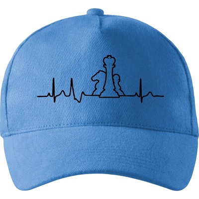 EKG šach so zahnutým šiltom a látkovou sponou Svetlomodrá