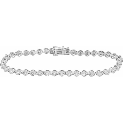 Eppi Stříbrný náramek s třpytivými lab-grown diamanty Jago BR44686