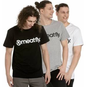 Meatfly опаковка мъжки тениски MF Logo Multipack Black/Grey Heather/White | Черна | Размер Meatfly | Cheren | МЪЖЕ | S