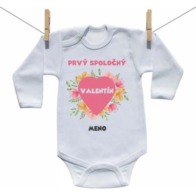 Boodyy Body s dlhým rukávom Prvý spoločný Valentín s kvietkami