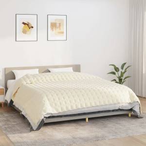 vidaXL Утежнено одеяло светлокремаво 235x290 см 11 кг плат (350822)