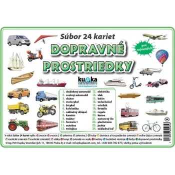 Kupka Petr Súbor 24 kariet - dopravné prostriedky