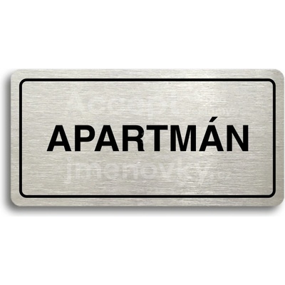 ACCEPT Piktogram APARTMÁN - stříbrná tabulka - černý tisk