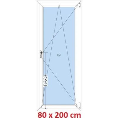 Soft Plastové okno 800 x 2000 mm, otevíravé a sklopné, Antracit struktura/bílá, levé