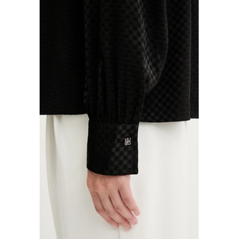 HUGO BOSS Риза hugo дамска в черно със стандартна кройка с класическа яка 50543359 (50543359)