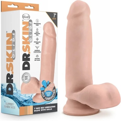 Самолубрикиращо се дилдо, реалистично, 17, 8см. - Dr. Skin Glide (BLUSH01297)
