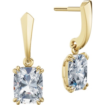 DF dámske náušnice 6438, žluté zlato s laboratorními diamanty o celkové váze 4.00 ct VS1/F