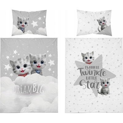 Detexpol Obliečky Mačiatka sivá 100 cm x 13540 x 60 cm