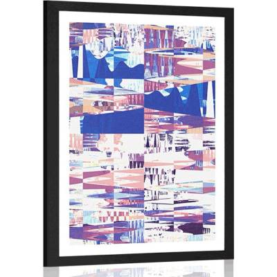 Plakát s paspartou geometrické vzory - 20x30 black