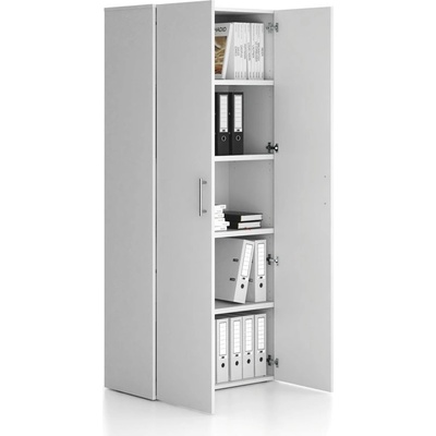 B2B Partner Kancelárska skriňa vysoká SOLID, 800 x 400 x 1830 mm, biela