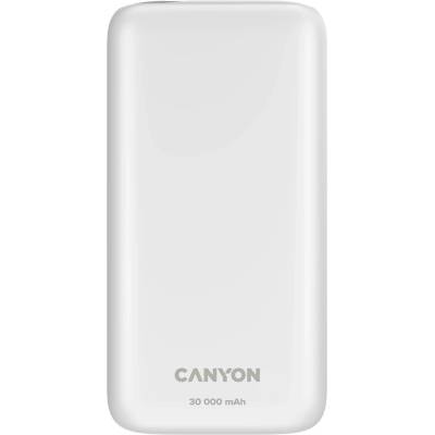 Зарядно устройство CANYON PB - 301, Power bank 30000mAh Li-poly battery, Input Micro: DC5V/2A, 9V/2A Input Type c PD ： DC5V/3A, 9V/2A， Output Type C PD: 5V/3A, 9V/2.2A, 12V/1.5AOutput USB A1+USBA 2 : 5V (CNE-CPB301W)