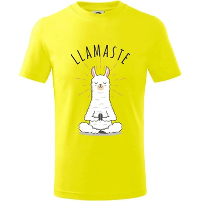 Yoga Llamaste tričko dětské bavlněné citrónová