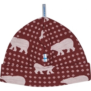Finkid Детска зимна шапка (beanie) Finkid Kid's Hitti Nordik Beanie - Cranberry - размер M (904-4538-0112)