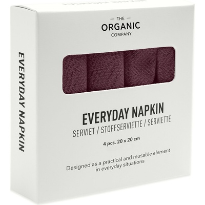 The Organic Company Салфетки Everyday 20 x 20 см бургундско-червени 4 бр (1073-390)