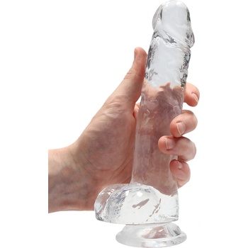 Image 1 of RealRock Realistic Dildo with Balls 8" 19 cm Transparent