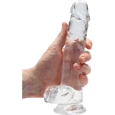 RealRock Realistic Dildo with Balls 8" 19 cm Transparent