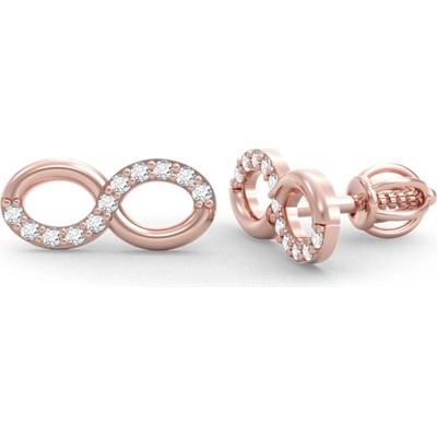 Couple zlaté náušnice Forever růžové zlato se zirkony 6680232-4-0-1