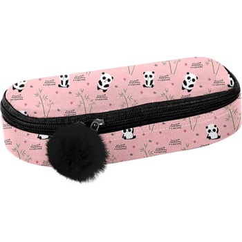 PASO Овален ученически несесер Paso Panda - розов (PP22AN-013)