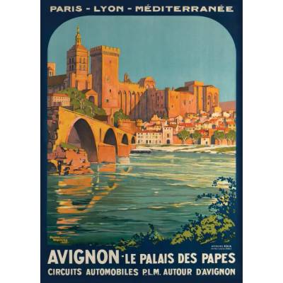 Grafika - Puzzle Roger Broders - Avignon, le Palais des Papes, 1922 - 500 piese
