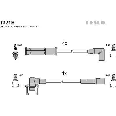 Sada zapaľovacích káblov TESLA T321B