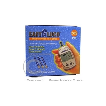 EasyGluco Testovacie prúžky pre glukomer 50 ks
