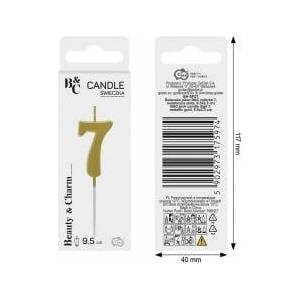 GoDan Piker lid B&C number 7 metallic gold 9.5x2.3 cm BH-SPZ7