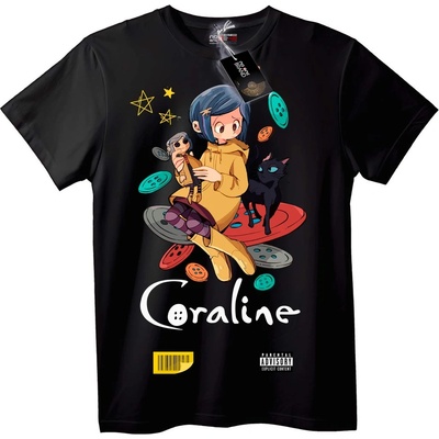 NOONEBRAND Тениска Филм Coraline - XS, Black