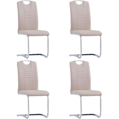 vidaXL Конзолни трапезни столове, 4 бр, капучино, изкуствена кожа (281780)