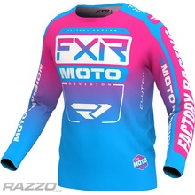 FXR Youth Clutch Jersey Cyan E-Pink 2024